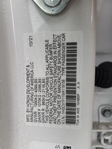 1HGCV1F11MA118158 | 2021 HONDA ACCORD LX