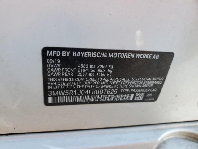 3MW5R1J04L8B07625 | 2020 BMW 330I