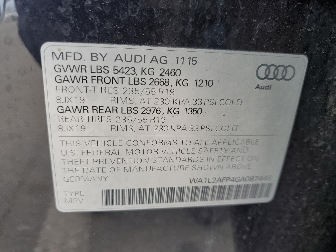 WA1L2AFP4GA087448 2016 Audi Q5 Premium Plus