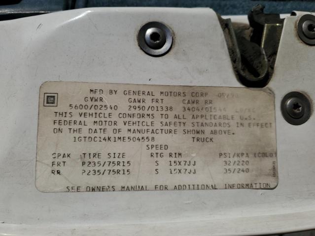 1991 GMC Sierra C1500 VIN: 1GTDC14K1ME504558 Lot: 76921963