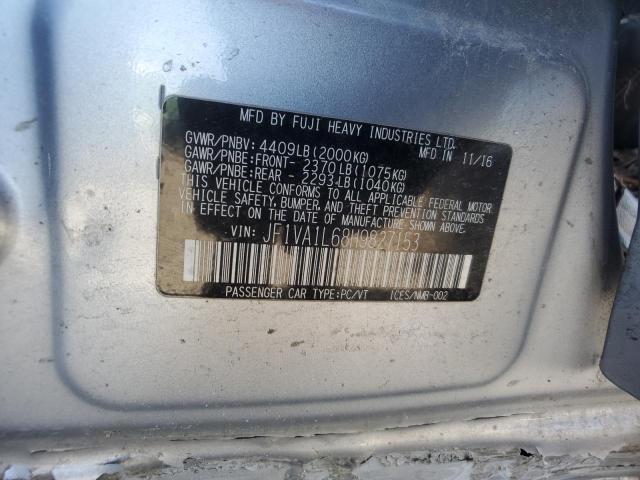2017 SUBARU WRX LIMITE - JF1VA1L68H9827153
