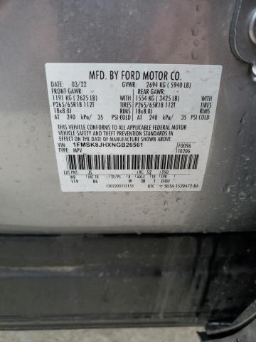 2022 FORD EXPLORER T - 1FMSK8JHXNGB26561