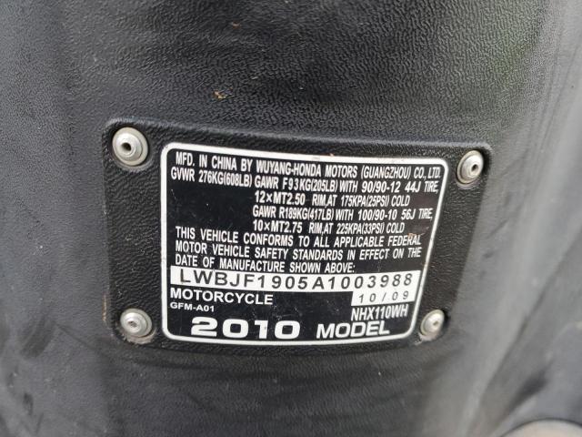 2010 HONDA ELITE LWBJF1905A1003988