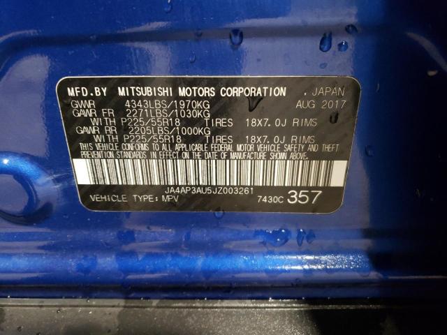 2018 MITSUBISHI OUTLANDER - JA4AP3AU5JZ003261