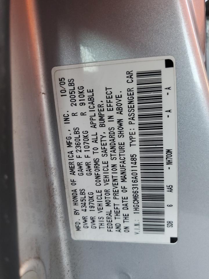 Lot #2205362857 2006 HONDA ACCORD LX