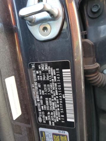 5XYPH4A51GG134318 KIA SORENTO EX