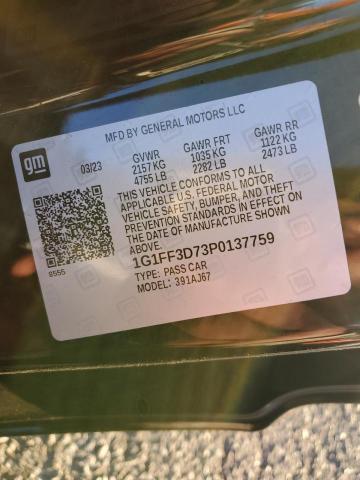 2023 CHEVROLET CAMARO LT1 - 1G1FF3D73P0137759