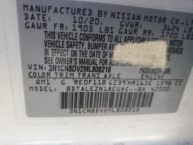 3N1CN8DV2ML808218 | 2021 NISSAN VERSA S