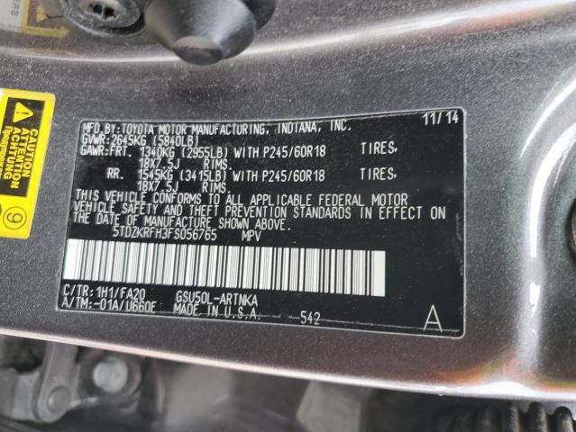 VIN 5TDZKRFH3FS056765 2015 Toyota Highlander, LE no.13