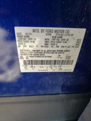 1FM5K7F85EGC57946 | 2014 FORD EXPLORER L