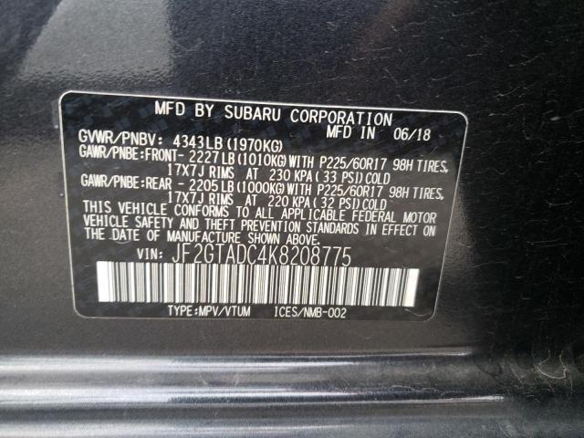 JF2GTADC4K8208775 | 2019 SUBARU CROSSTREK