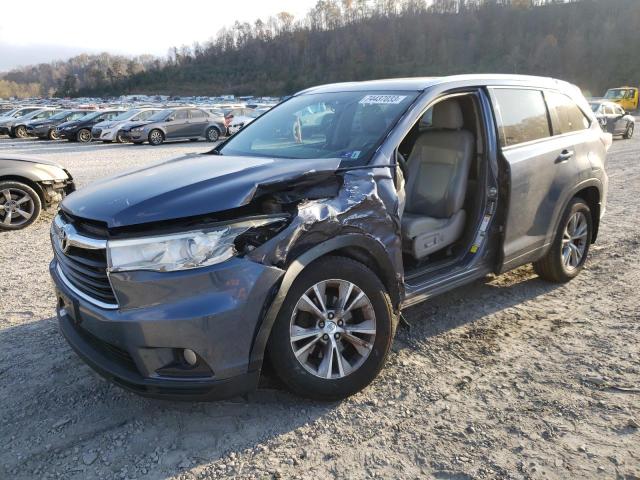 VIN 5TDJKRFH6ES030981 2014 Toyota Highlander, Xle no.1