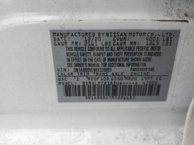 3N1AB8DV7MY226683 | 2021 NISSAN SENTRA SR