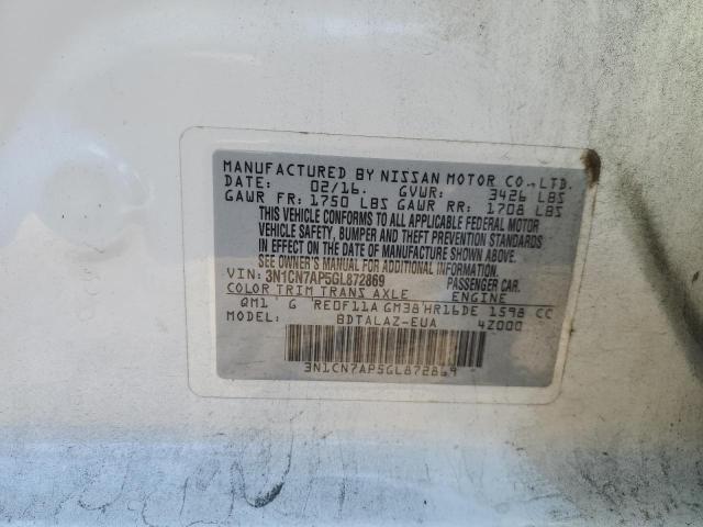 3N1CN7AP5GL872869 Nissan VERSA S