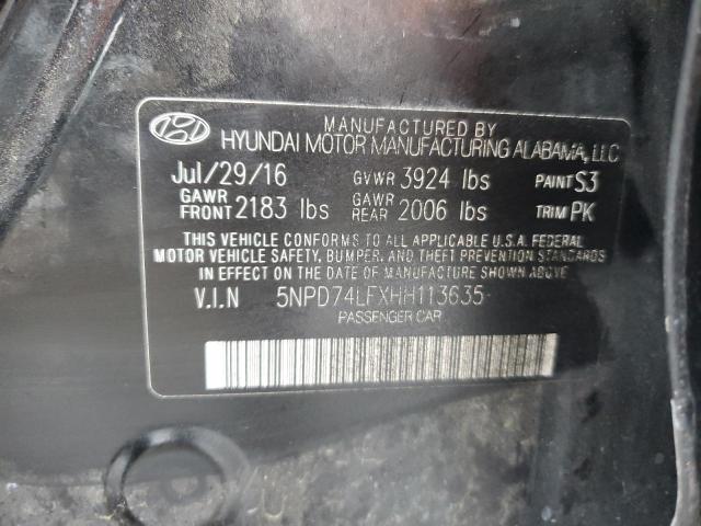 5NPD74LFXHH113635 2017 HYUNDAI ELANTRA