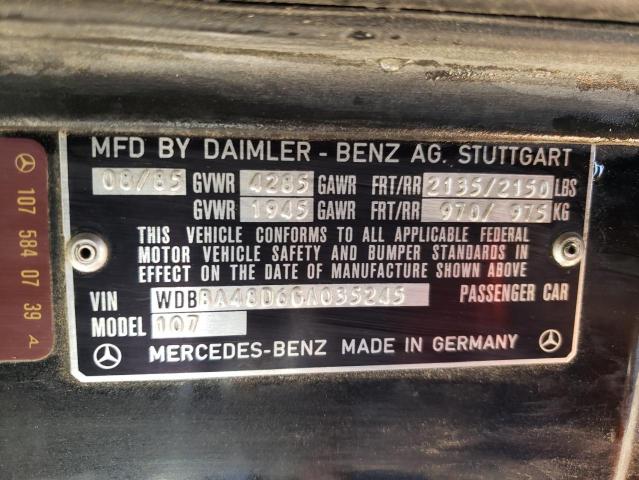 WDBBA48D6GA035245 | 1986 MERCEDES-BENZ 560 SL