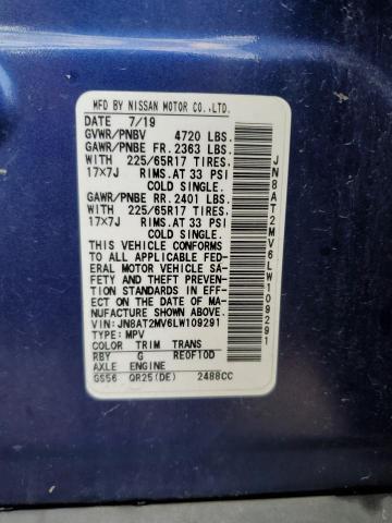 JN8AT2MV6LW109291 Nissan ROGUE S