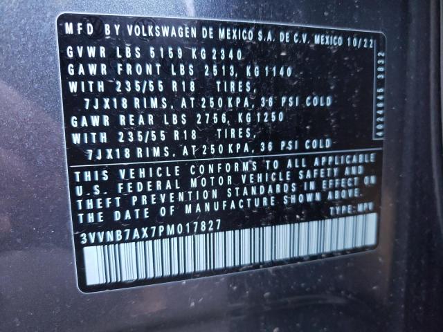 3VVNB7AX7PM017827 | 2023 VOLKSWAGEN TIGUAN SE