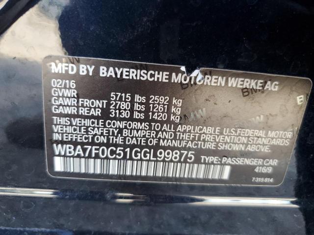 VIN WBA7F0C51GGL99875 2016 BMW 7 Series, 750 I no.12