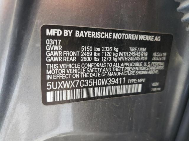 5UXWX7C35H0W39411 BMW X3 Xdrive35i