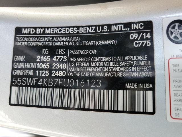 55SWF4KB7FU016123 2015 MERCEDES-BENZ C-CLASS, photo no. 13