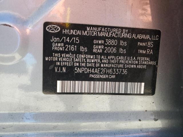 5NPDH4AE2FH633736 Hyundai ELANTRA SE