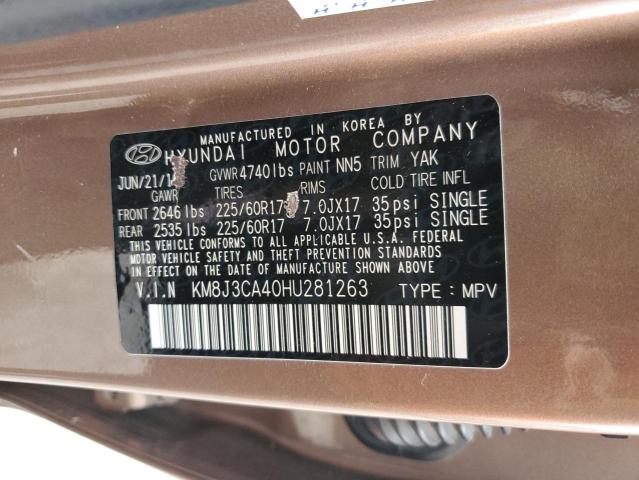 2017 Hyundai Tucson Limited VIN: KM8J3CA40HU281263 Lot: 48405684