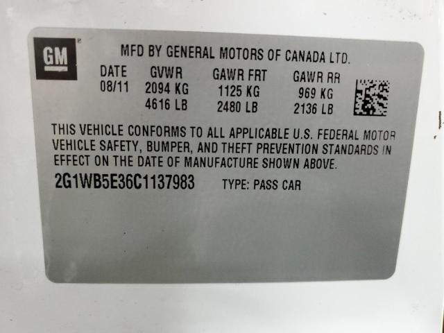 2G1WB5E36C1137983 | 2012 Chevrolet impala lt