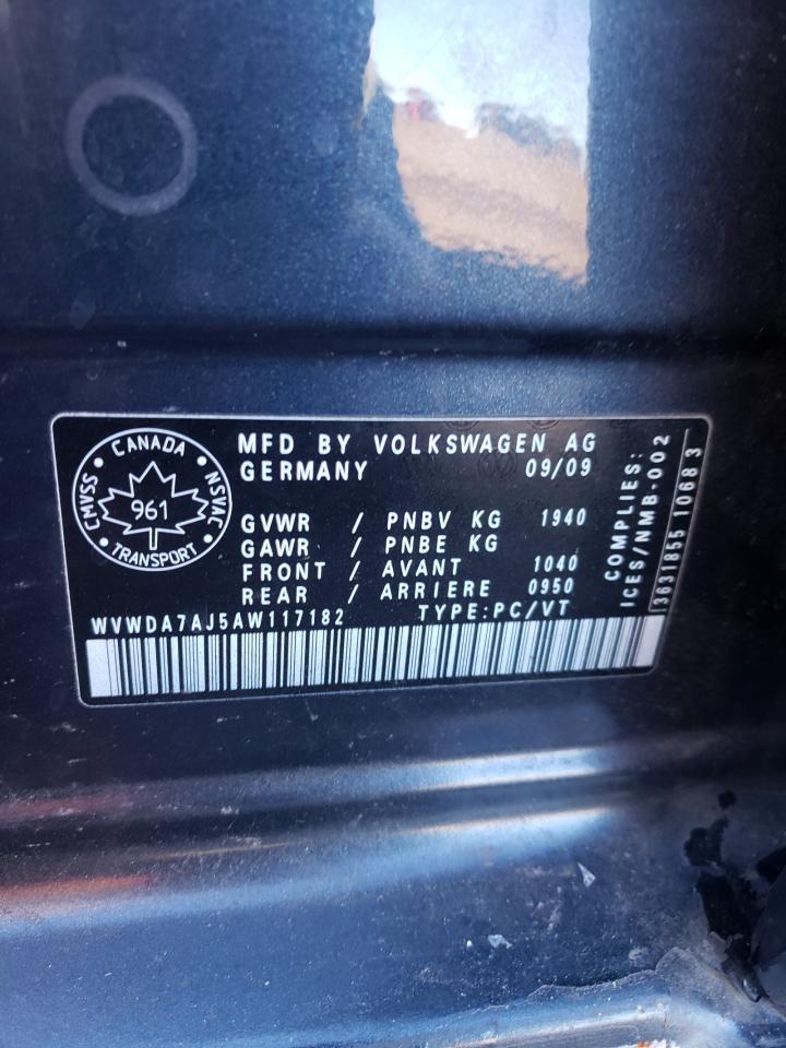 wvwda7aj5aw117182 WVWDA7AJ5AW117182 2010 Volkswagen Golf