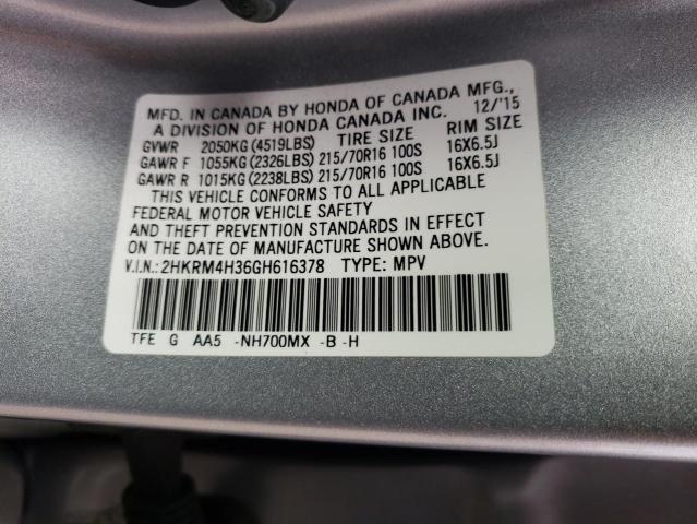 2HKRM4H36GH616378 Honda CR-V LX