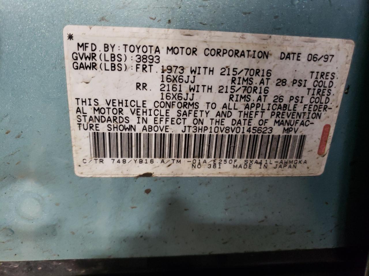 JT3HP10V8V0145623 1997 Toyota Rav4