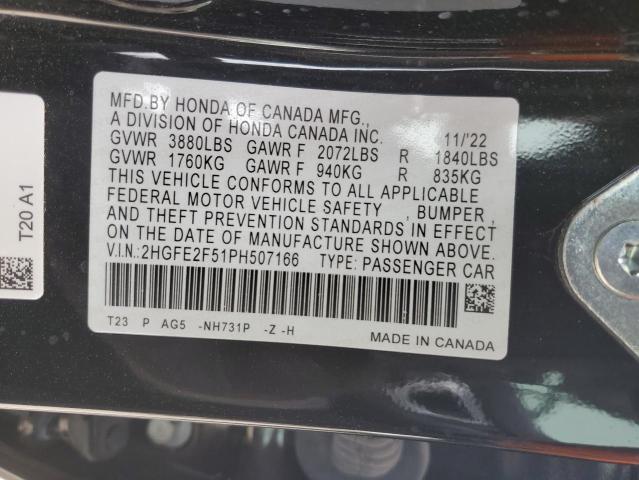 2HGFE2F51PH507166 Honda Civic Sport