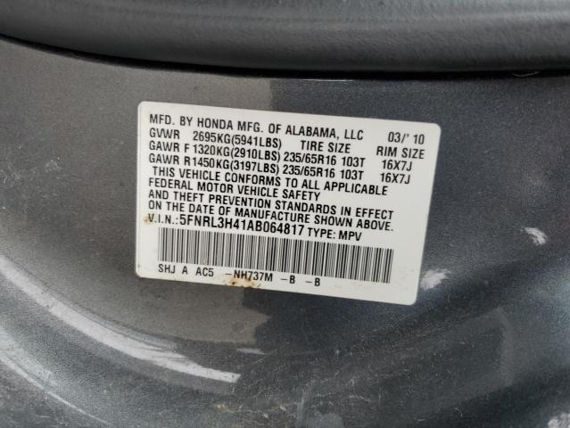 5FNRL3H41AB064817 | 2010 Honda odyssey ex