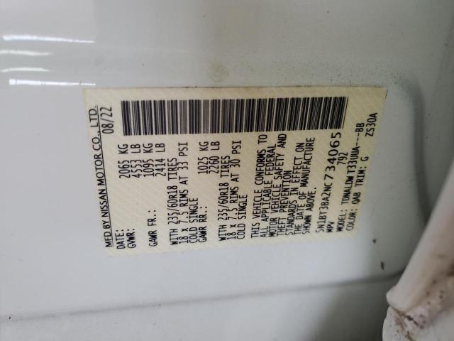 2022 NISSAN ROGUE SV 5N1BT3BA2NC734065