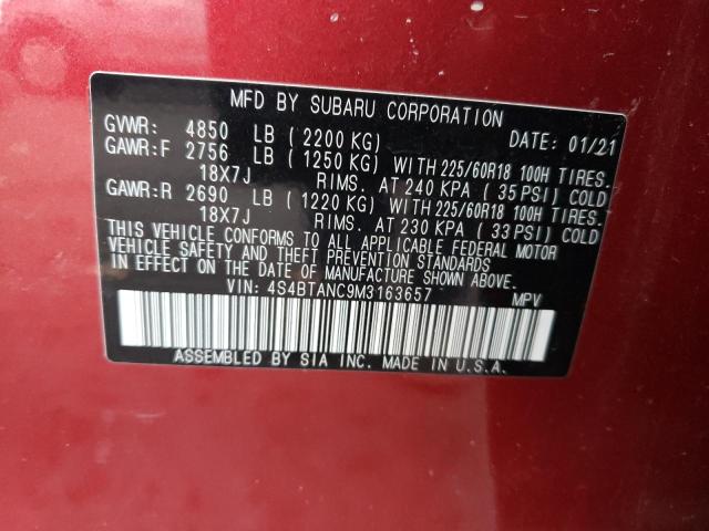 4S4BTANC9M3163657 | 2021 SUBARU OUTBACK LI