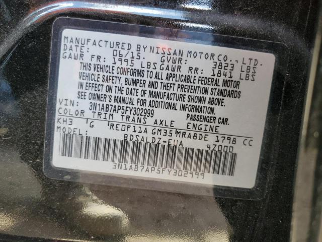 3N1AB7AP5FY302999 | 2015 NISSAN SENTRA S