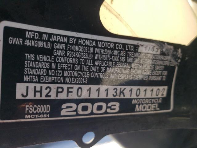 2003 HONDA FSC600 D JH2PF01113K101102