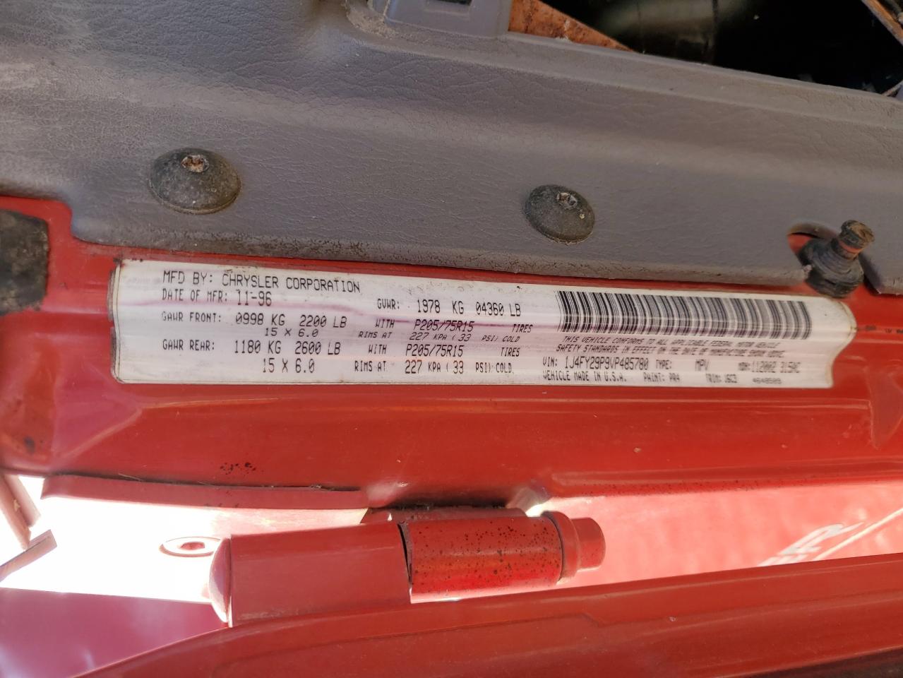 1j4fy29p9vp485780 1J4FY29P9VP485780 1997 Jeep Wrangler / Tj Se