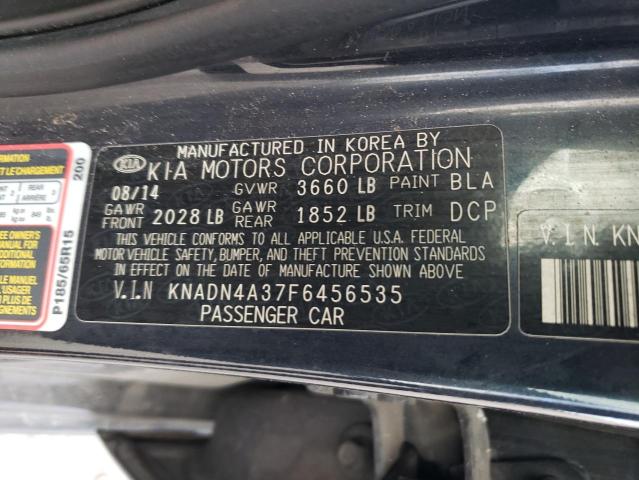 KNADN4A37F6456535 | 2015 KIA RIO EX