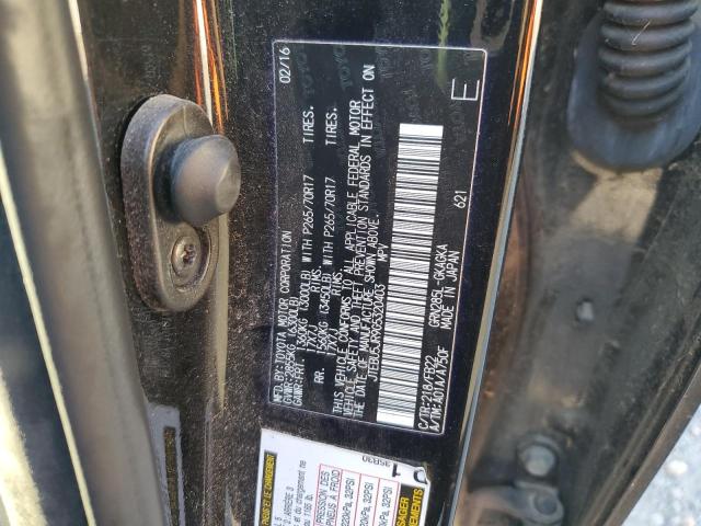  TOYOTA 4RUNNER 2016 Чорний