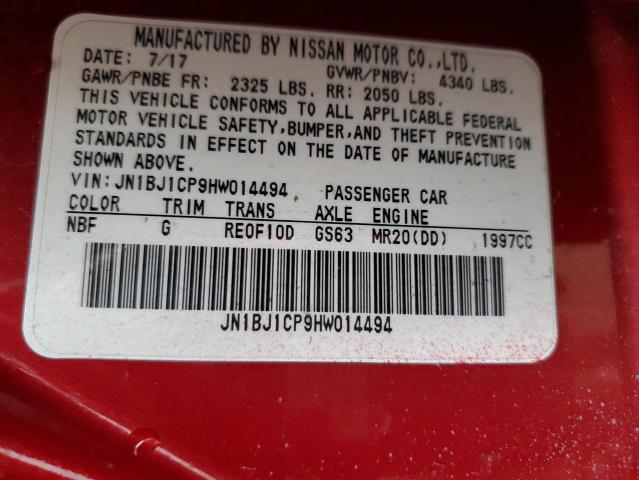 2017 NISSAN ROGUE SPT JN1BJ1CP9HW014494