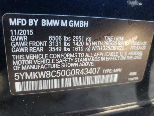 VIN 5YMKW8C50G0R43407 2016 BMW X6, M no.12