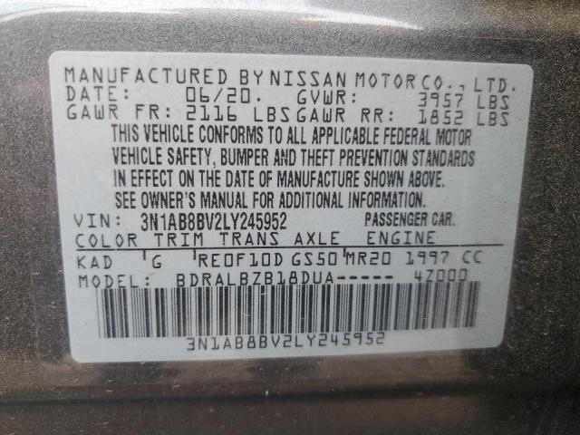 3N1AB8BV2LY245952 | 2020 NISSAN SENTRA S