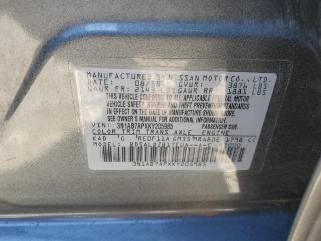 2019 Nissan Sentra S VIN: 3N1AB7APXKY205985 Lot: 77594853