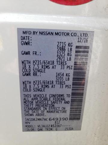 5N1DR2MN7HC649390 Nissan Pathfinder S