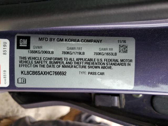 KL8CB6SAXHC766692 2017 Chevrolet Spark Ls