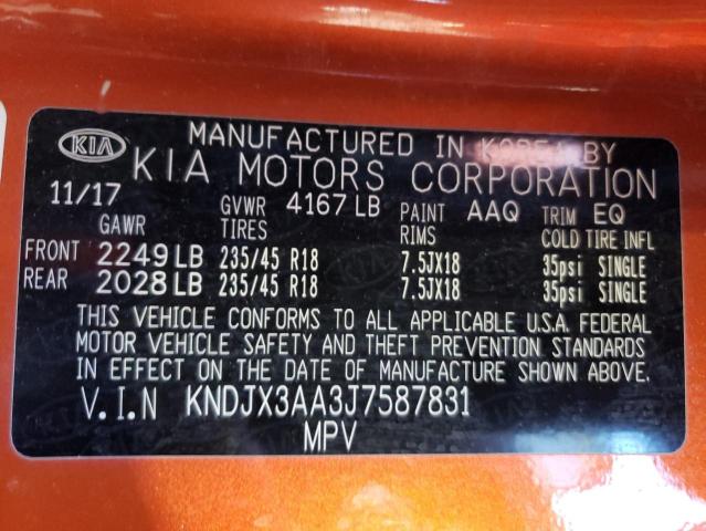 KNDJX3AA3J7587831 | 2018 KIA SOUL EXCLA