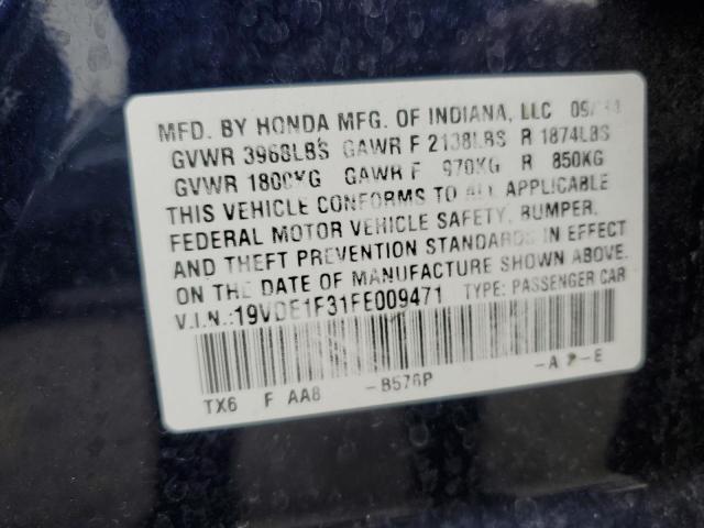 2015 ACURA ILX 20 19VDE1F31FE009471