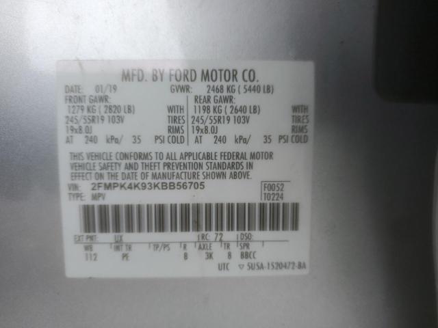 2FMPK4K93KBB56705 2019 FORD EDGE, photo no. 13