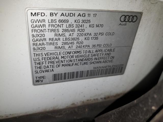 VIN WA1VAAF74JD022231 2018 Audi Q7, Prestige no.12